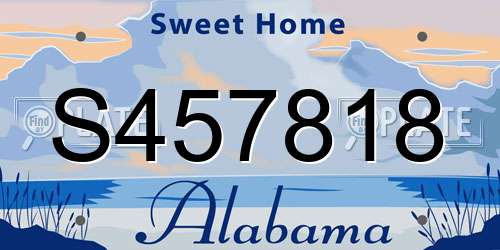 S457818 Alabama License Plate
