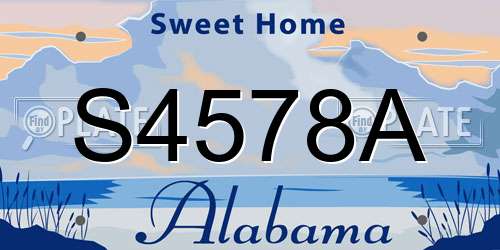 S4578A Alabama License Plate