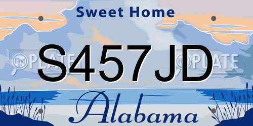 S457JD Alabama License Plate