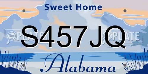 S457JQ Alabama License Plate