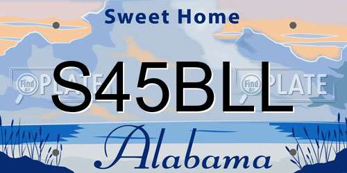 S45BLL Alabama License Plate