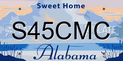S45CMC Alabama License Plate
