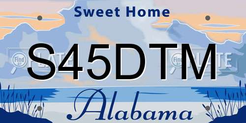 S45DTM Alabama License Plate