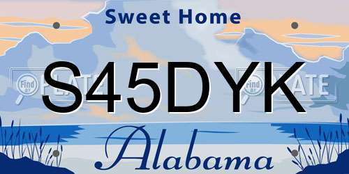 S45DYK Alabama License Plate