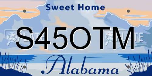 S45OTM Alabama License Plate