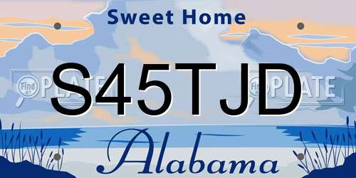 S45TJD Alabama License Plate