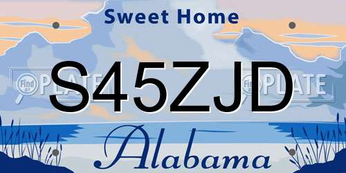 S45ZJD Alabama License Plate