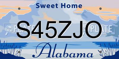 S45ZJO Alabama License Plate