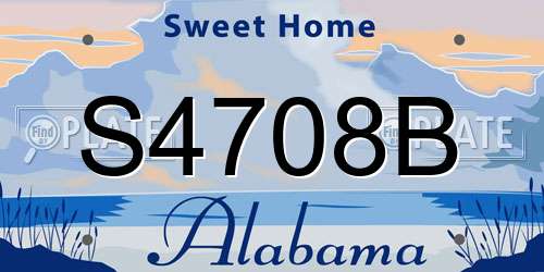 S4708B Alabama License Plate