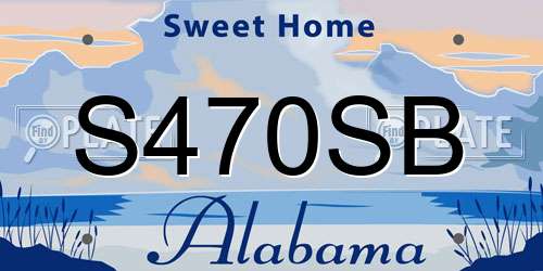 S470SB Alabama License Plate
