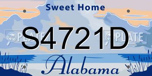 S4721D Alabama License Plate
