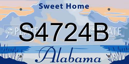 S4724B Alabama License Plate