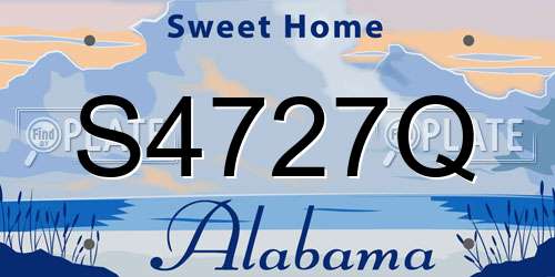 S4727Q Alabama License Plate