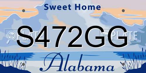S472GG Alabama License Plate