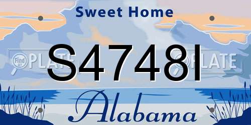 S4748I Alabama License Plate