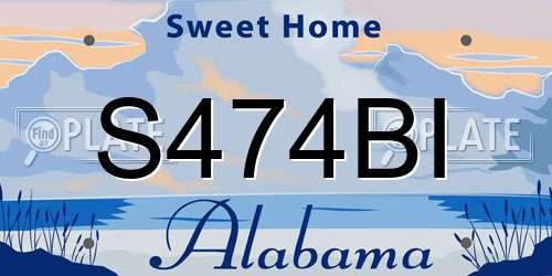S474BI Alabama License Plate