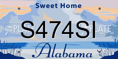 S474SI Alabama License Plate