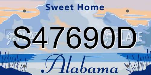 S47690D Alabama License Plate