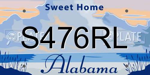 S476RL Alabama License Plate