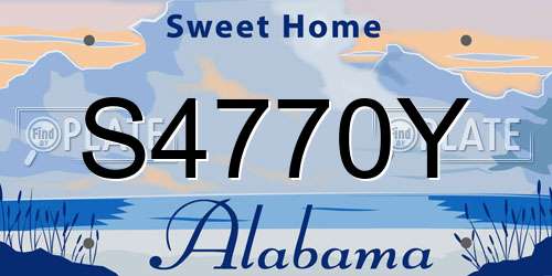 S4770Y Alabama License Plate