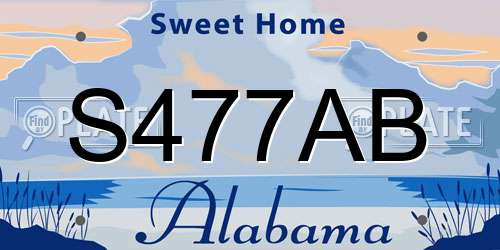 S477AB Alabama License Plate
