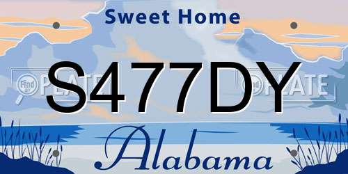 S477DY Alabama License Plate