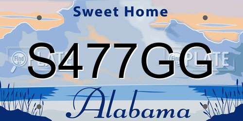 S477GG Alabama License Plate