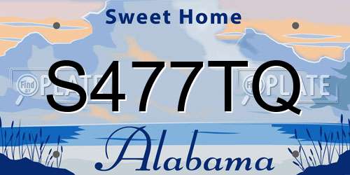 S477TQ Alabama License Plate