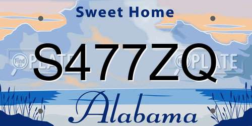 S477ZQ Alabama License Plate