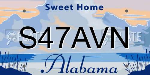 S47AVN Alabama License Plate