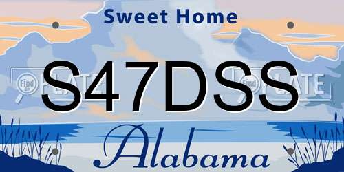 S47DSS Alabama License Plate