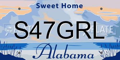S47GRL Alabama License Plate