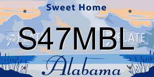 S47MBL Alabama License Plate