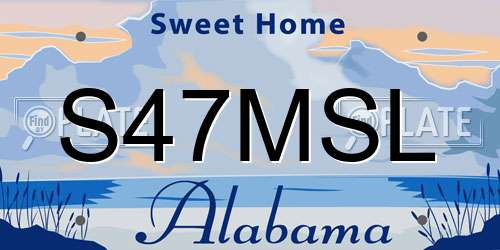 S47MSL Alabama License Plate