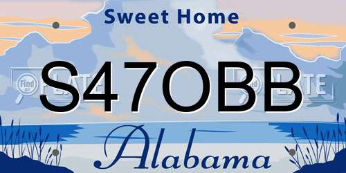 S47OBB Alabama License Plate