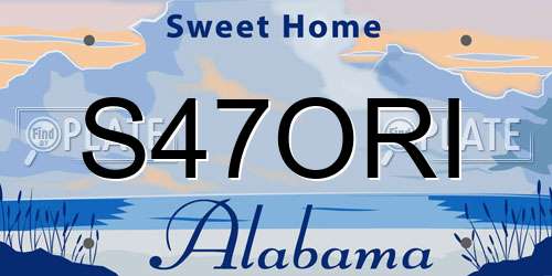 S47ORI Alabama License Plate