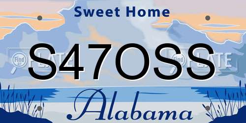 S47OSS Alabama License Plate