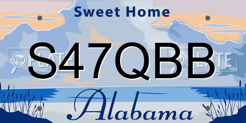 S47QBB Alabama License Plate