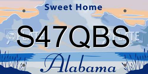 S47QBS Alabama License Plate