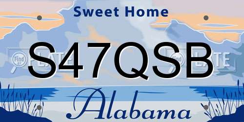 S47QSB Alabama License Plate