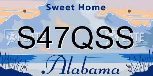 S47QSS Alabama License Plate