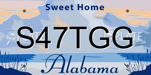 S47TGG Alabama License Plate