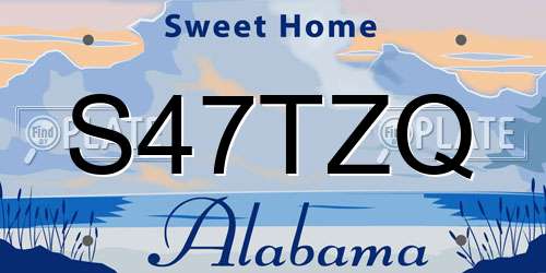 S47TZQ Alabama License Plate