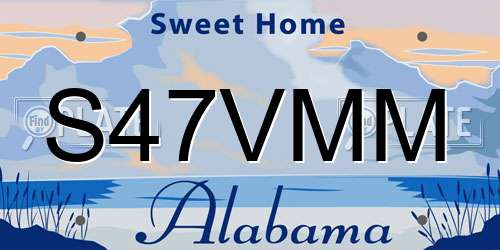 S47VMM Alabama License Plate