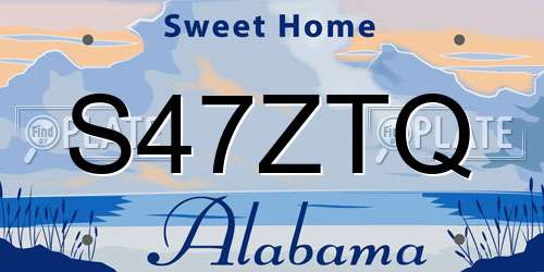 S47ZTQ Alabama License Plate