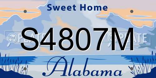 S4807M Alabama License Plate