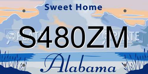 S480ZM Alabama License Plate