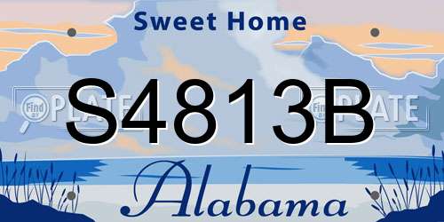 S4813B Alabama License Plate