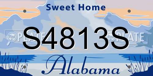 S4813S Alabama License Plate