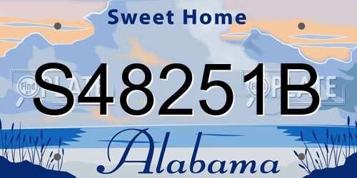 S48251B Alabama License Plate